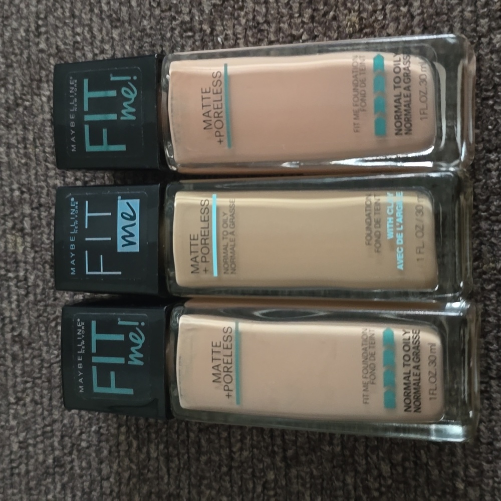 MAYBELLINE FIT ME FOUNDATION DEWY AND SMOOTH 3 BOTTLES